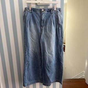 Anthropologie Wide Leg Blue Denim Jeans